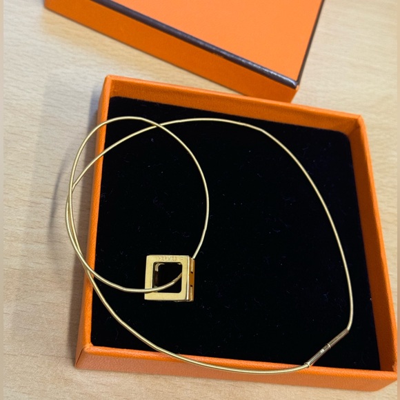 AUTHENTIC Hermes Cage d'Ache H Cube Necklace Pendant - Picture 5 of 7